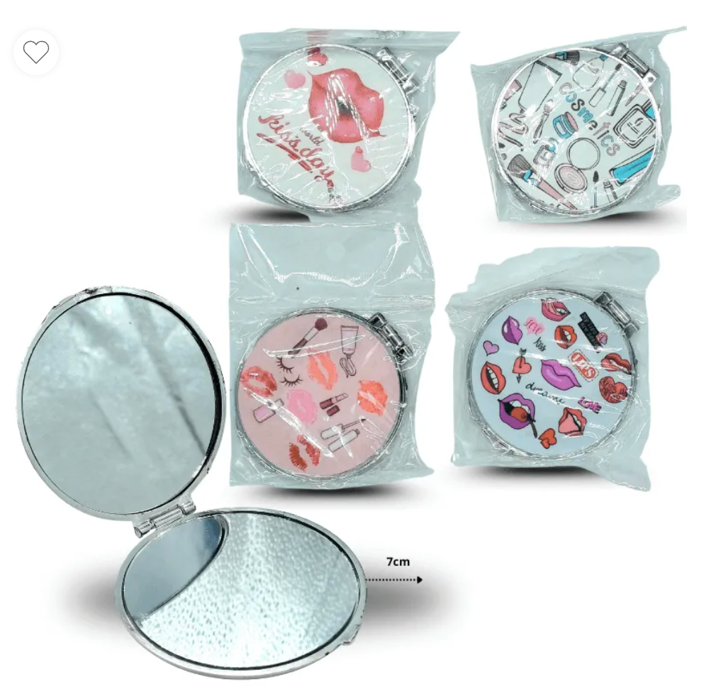 Espejo de bolsillo decorado labios