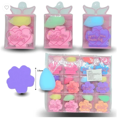 C - 084 esponja cosmética flor y bombon mini set 2 pzas C/12 26C27