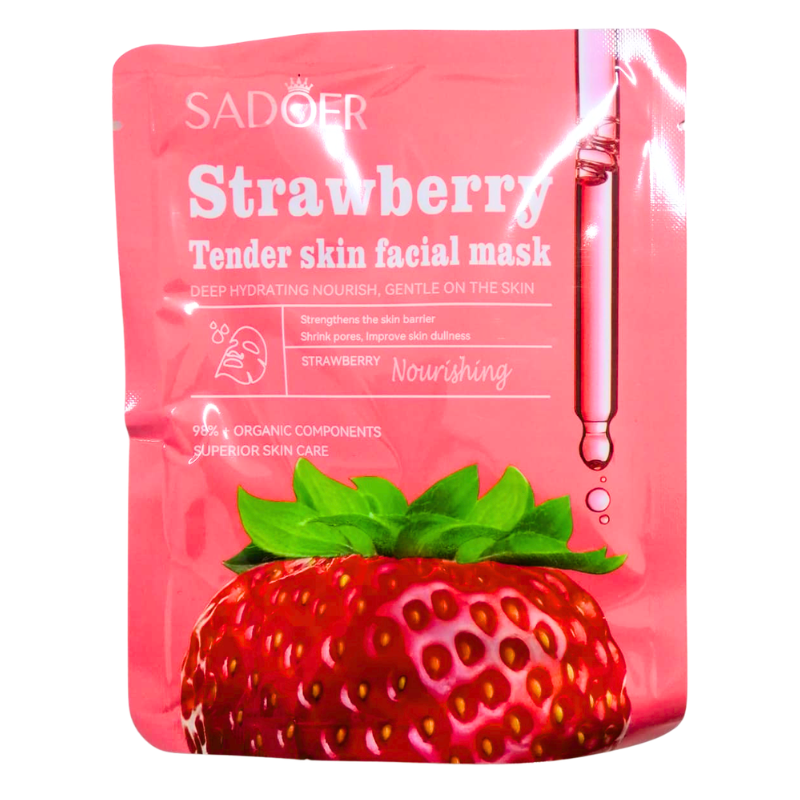mascarilla facial fresa strawberry FRESA ROSA